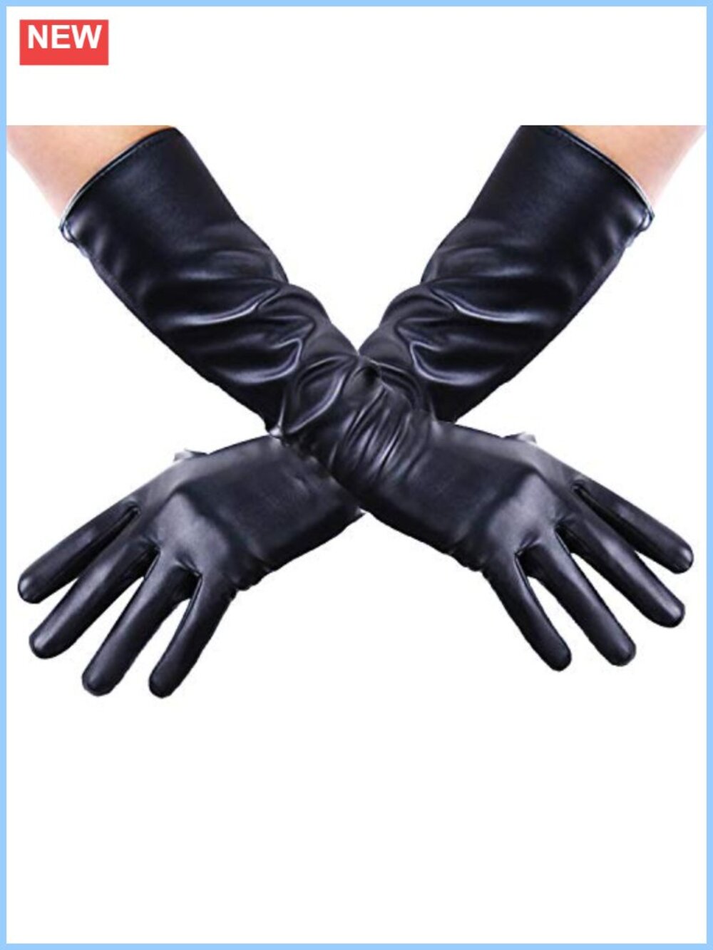 Faux Lambskin Leather Long Opera Evening Gloves Touchscreen 16"